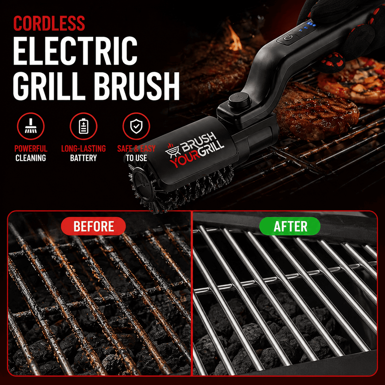 BrushYourGrill™ Electric BBQ Grill Brush